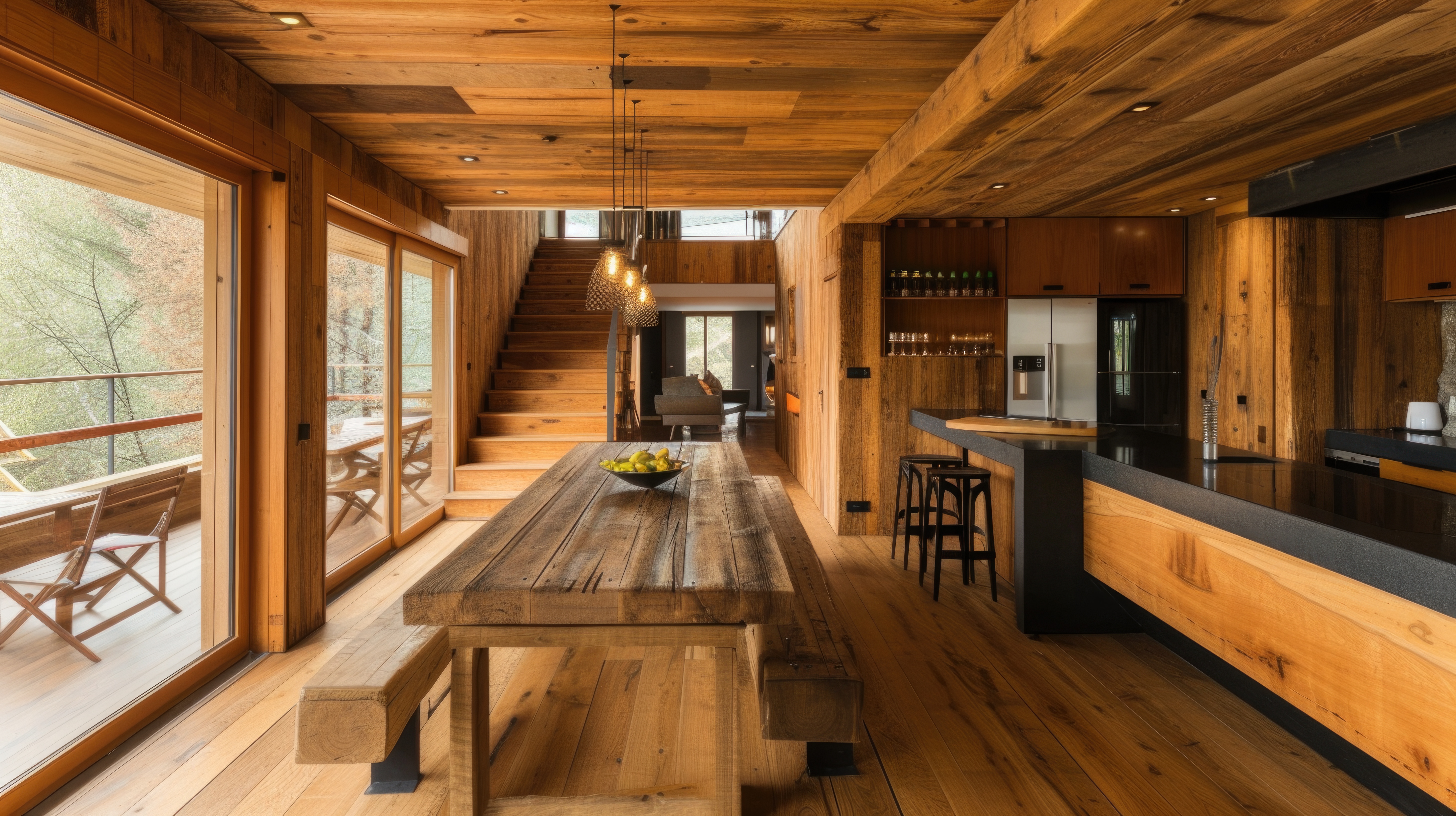 Fondo de casa de madera